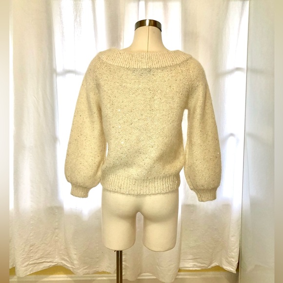 Banana Republic Sparkly V-neck Sweater with Bell Sleeves - Picture 1 of 7